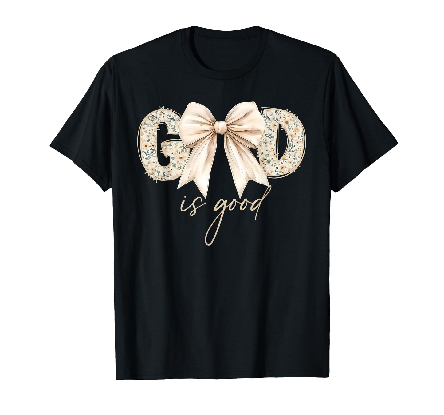 God is Good Coquette Bow Jesus Christian Faith Religious T-Shirt