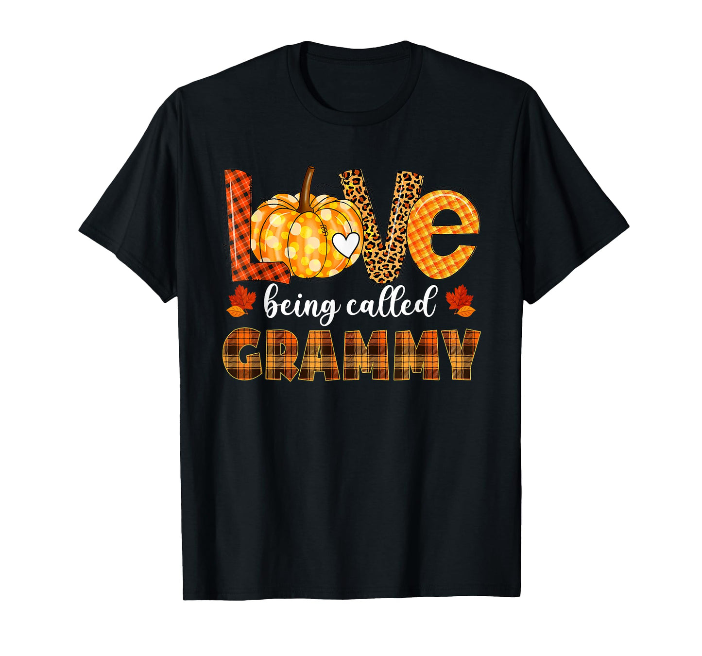 Leopard Pumpkin Love Being Called Grammy Fall Thanksgiving T-Shirt