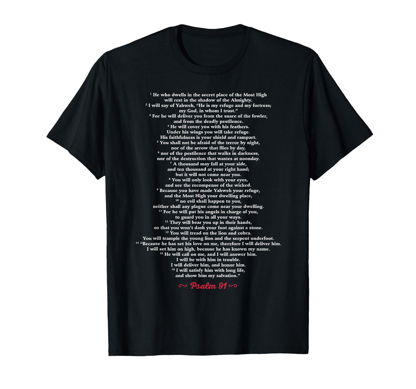 Psalm 91 Bible Verse T-Shirt