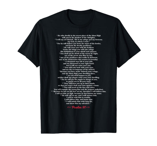 Psalm 91 Bible Verse T-Shirt
