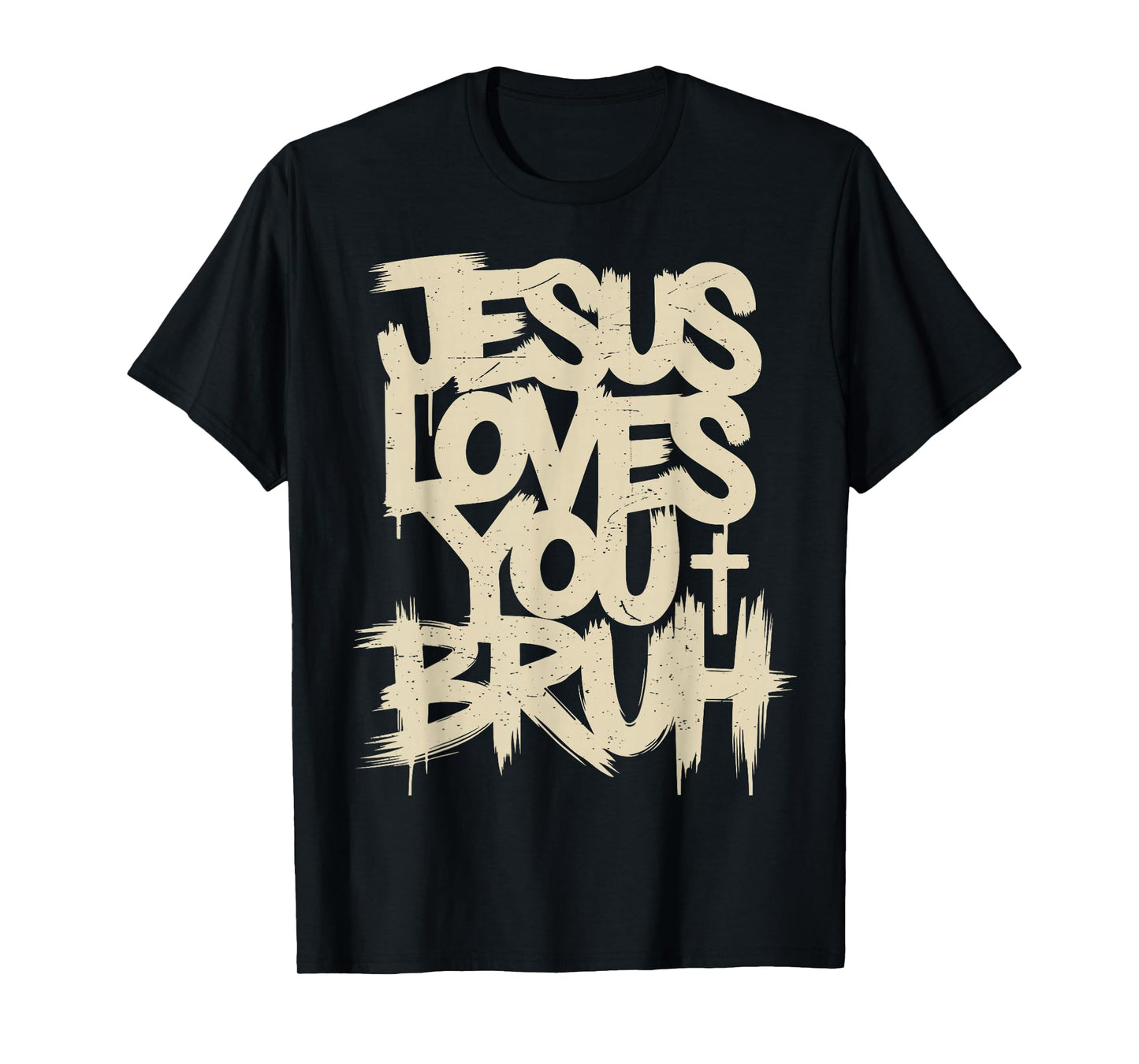 Christian Boys Jesus Loves You Bruh Funny Humor Faith T-Shirt