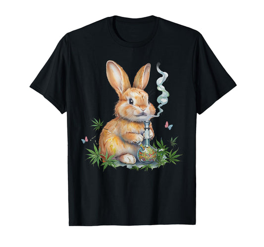 Happy 420 Easter Day Bunny Smoking Weed Marijuana Funny 420 T-Shirt
