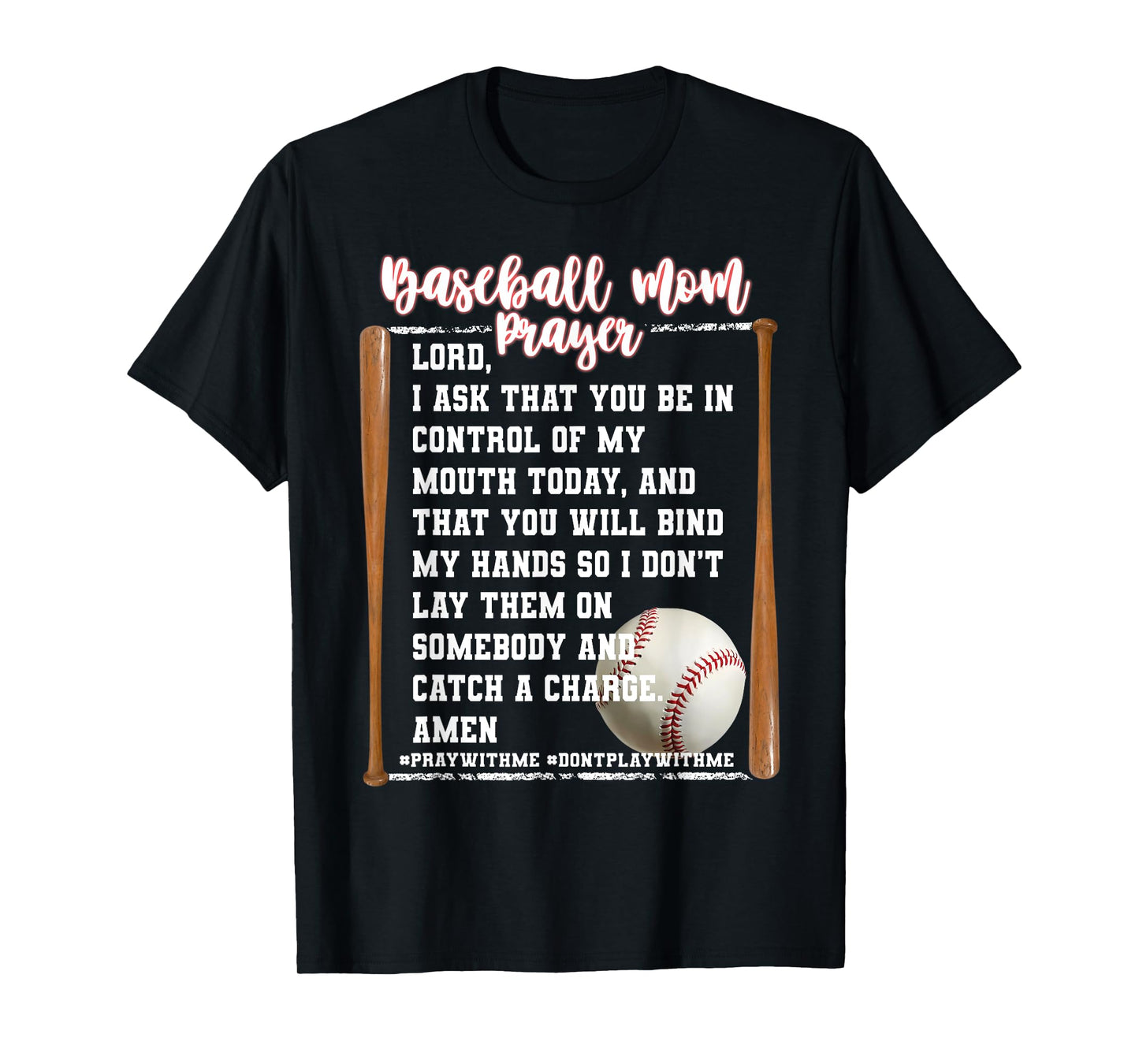Baseball Mom Prayer Game Day Softbal Christian Religious T-Shirt