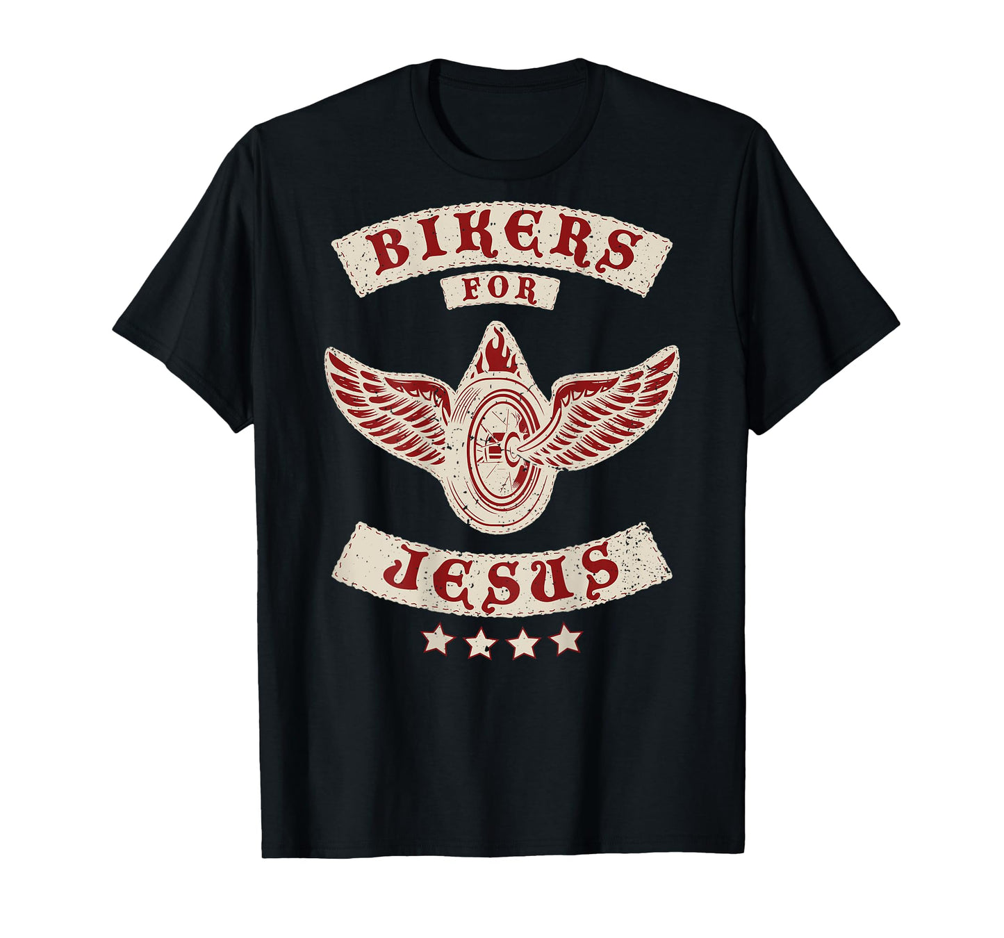 Bikers for Jesus Christian Motorcycle Patch (Design on Back) T-Shirt