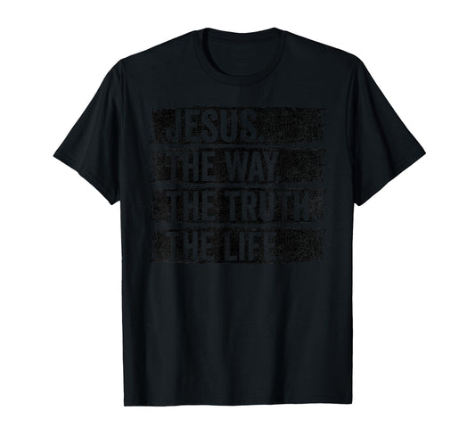 Jesus The Way Truth Life Vintage Christian Worship Retro T-Shirt