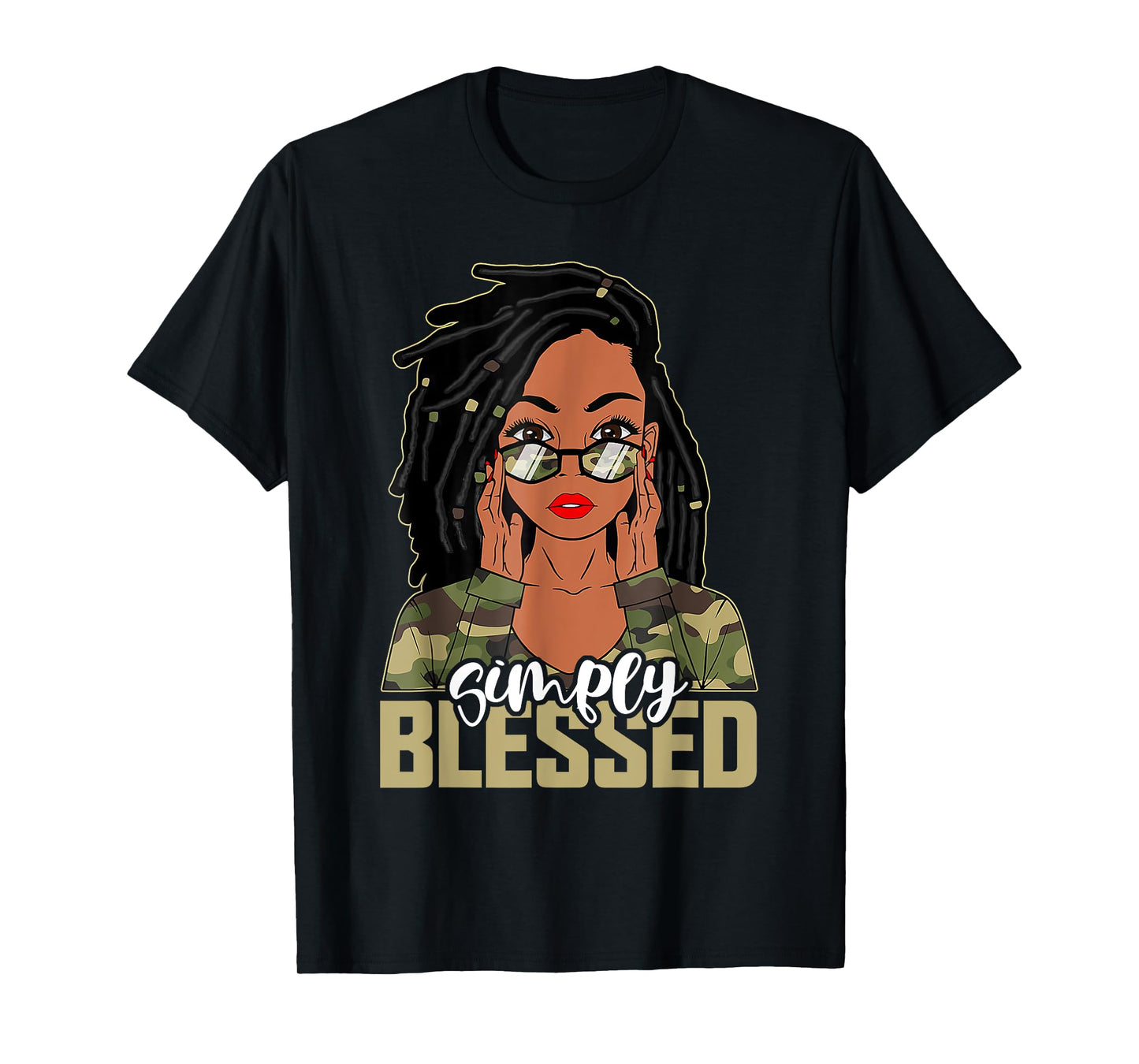 Blessed Black Woman Praying Afro African American Christian T-Shirt