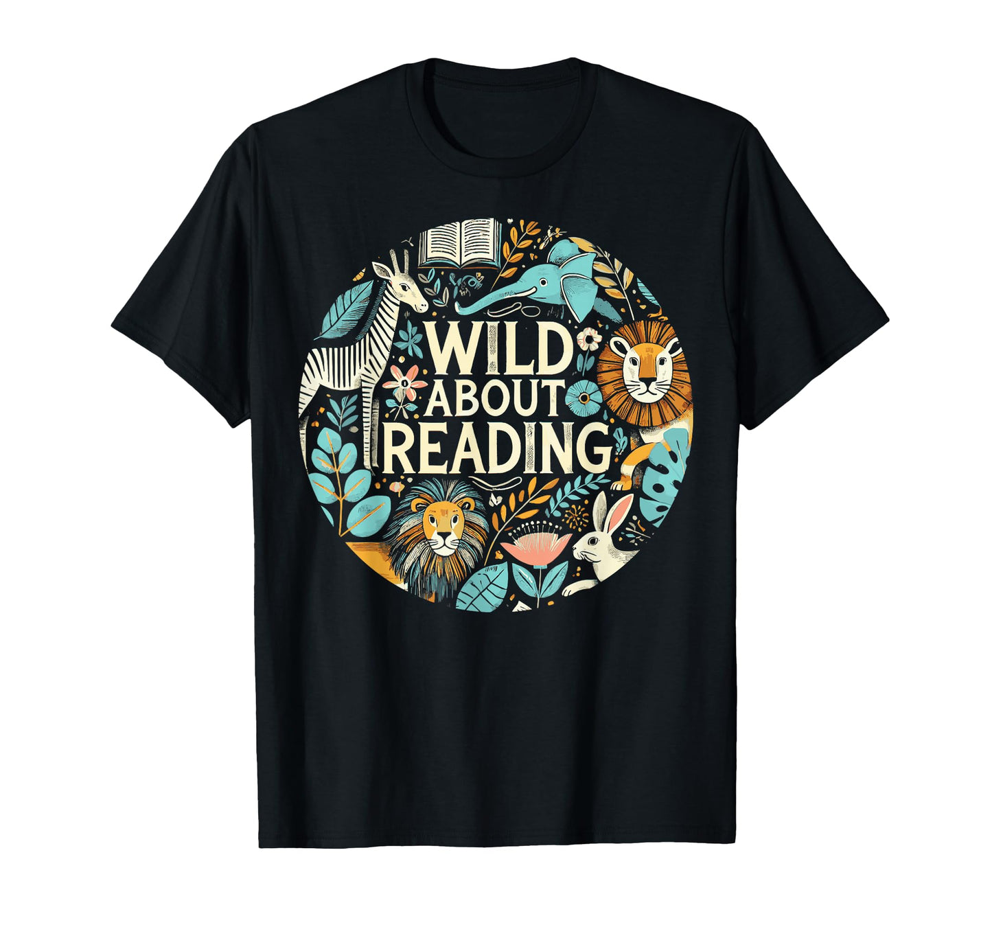 Wild About Reading Zoo Animals for Bookworm Book Reader T-Shirt