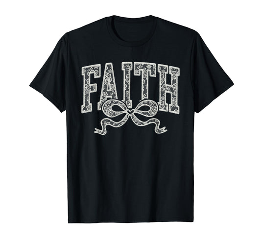Christian Religious Faith Coquette Bow Girls Women T-Shirt
