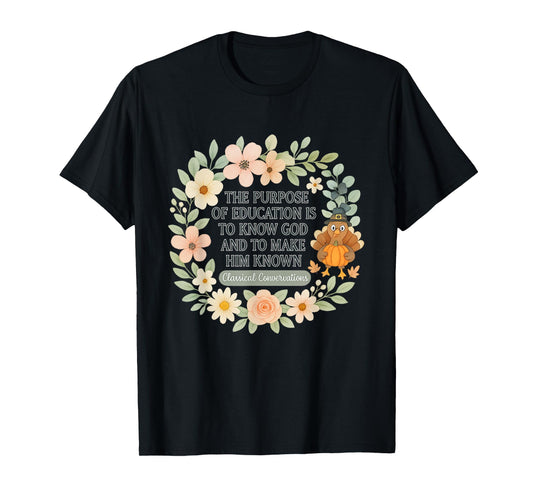 Classical Conversation Homeschool Mom Christian Flowers T-Shirt