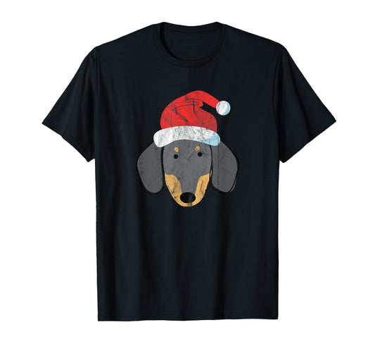 Santa Hat Dachshund PJs Christmas Xmas Wiener Weiner Dog Men Women T-Shirt