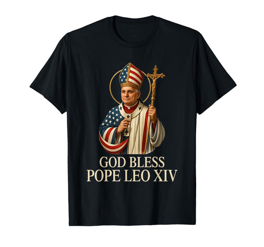 God Bless New Pope Leo XIV Catholic Church Faith Sunday Mass T-Shirt