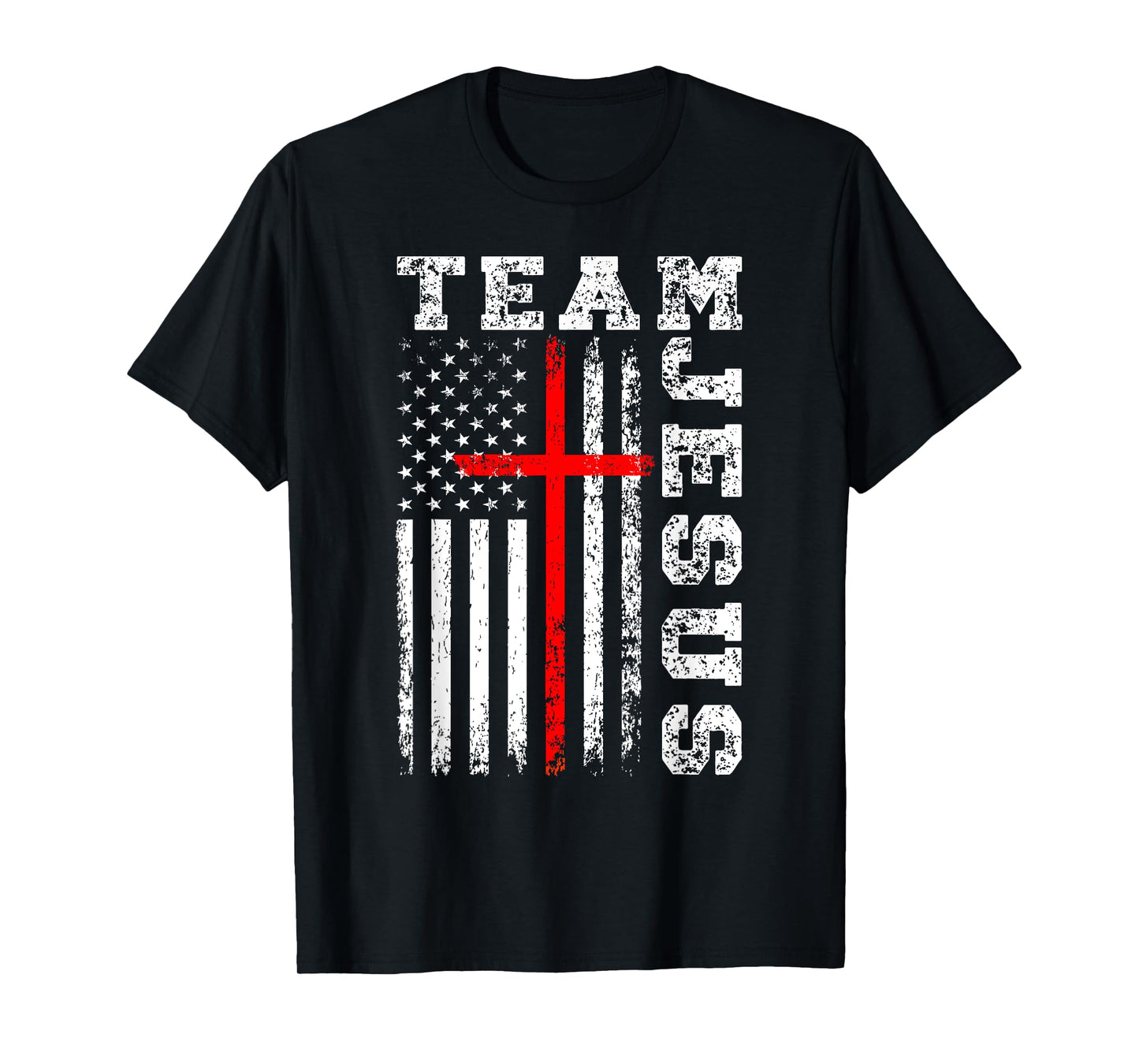 Team Jesus Cross And US Flag T-Shirt