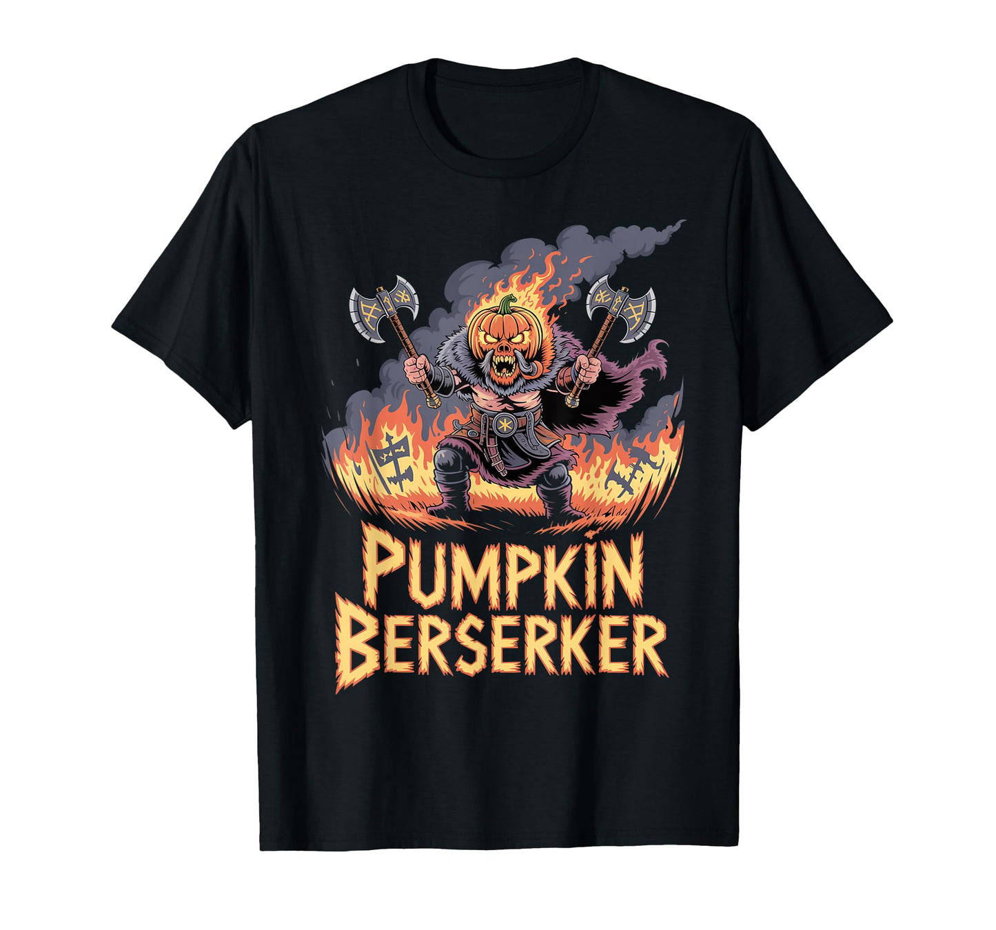Funny Pumpkin Viking Warrior - Halloween Norse Mythology T-Shirt