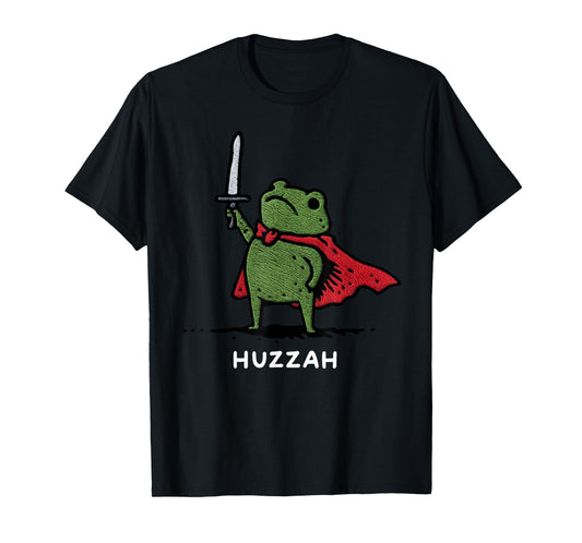 Huzzah Frog Knight Funny Sword Meme Quote T-Shirt
