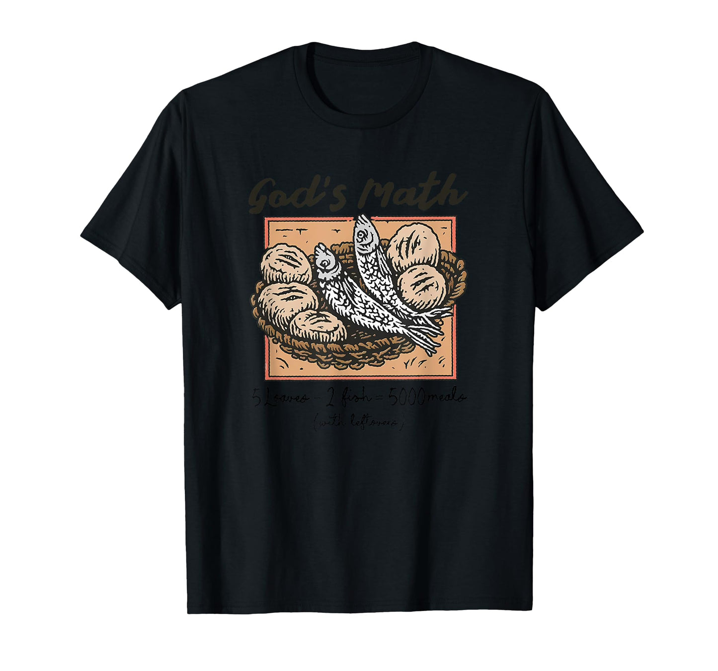 God's Math Loaves Fish Miracle Bible Verse Retro Christian T-Shirt