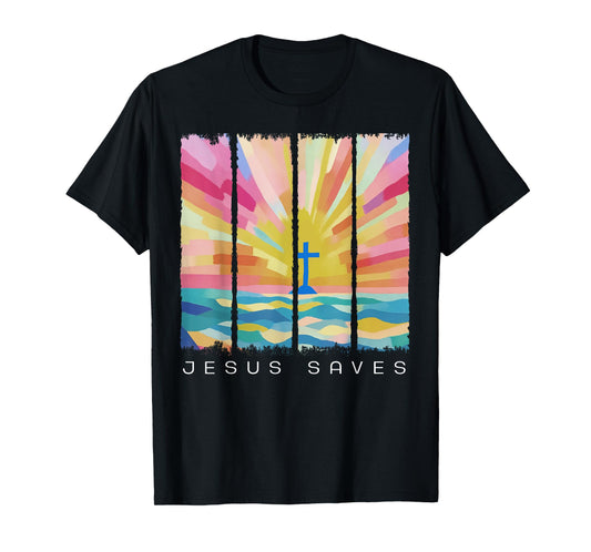 Jesus Saves Christian Cross God Faith Bible Religious Pray T-Shirt
