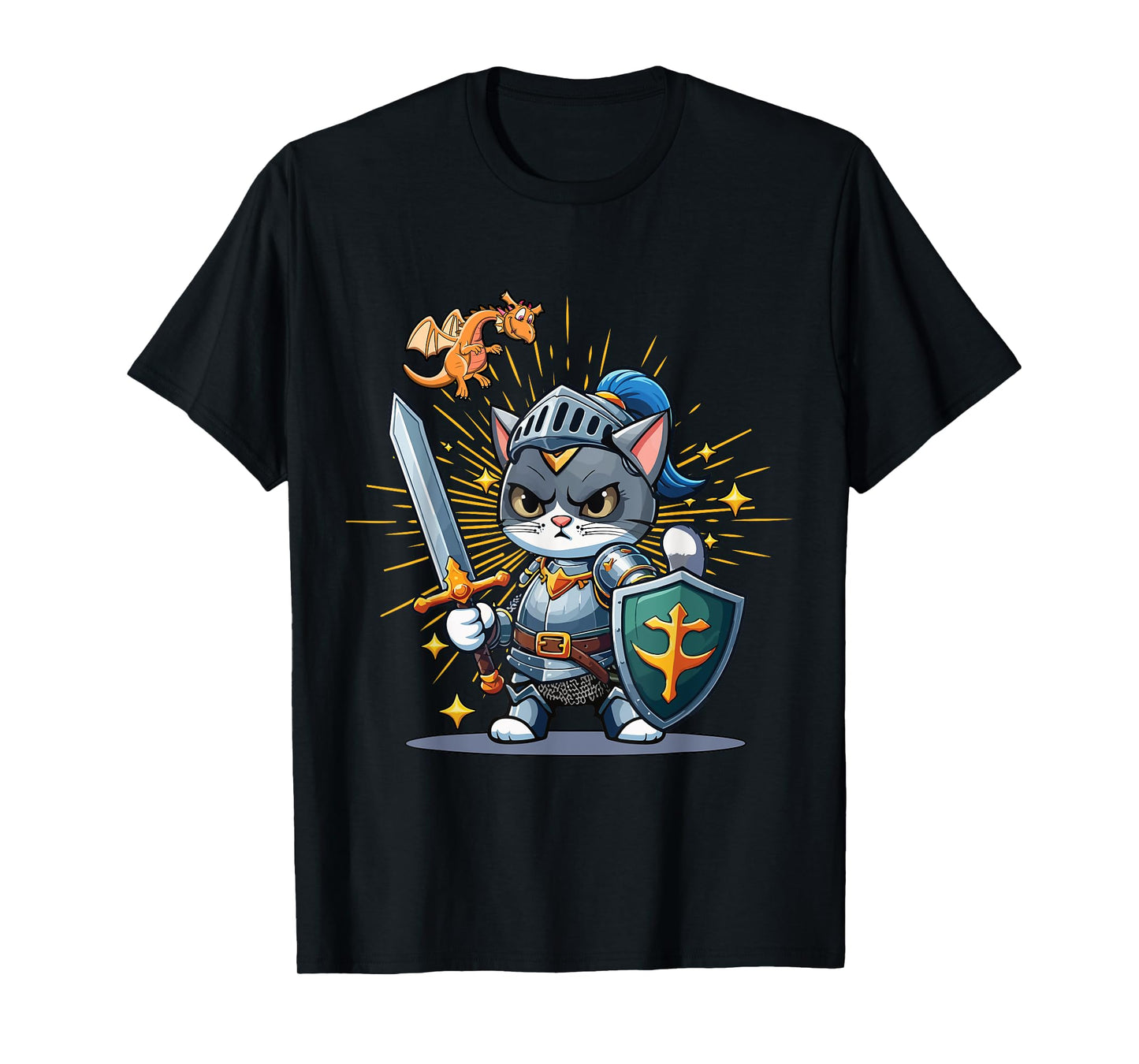Knight Cat Medieval Knights Ren Faire Jousting T-Shirt for Men Women