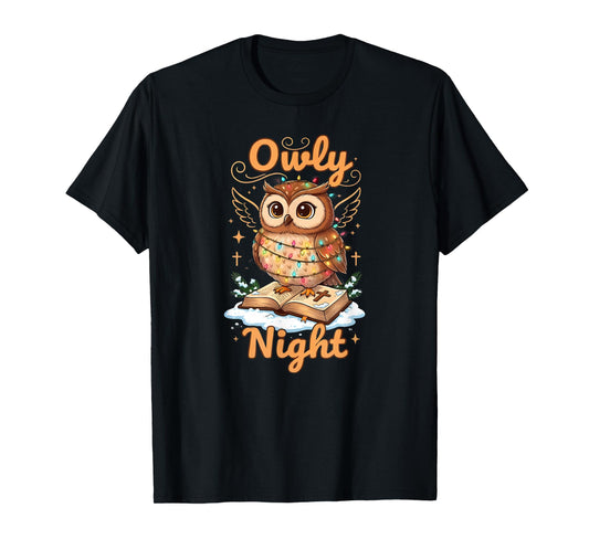 Owly Night Christmas Owl Snowflakes Bible Christian Religion T-Shirt