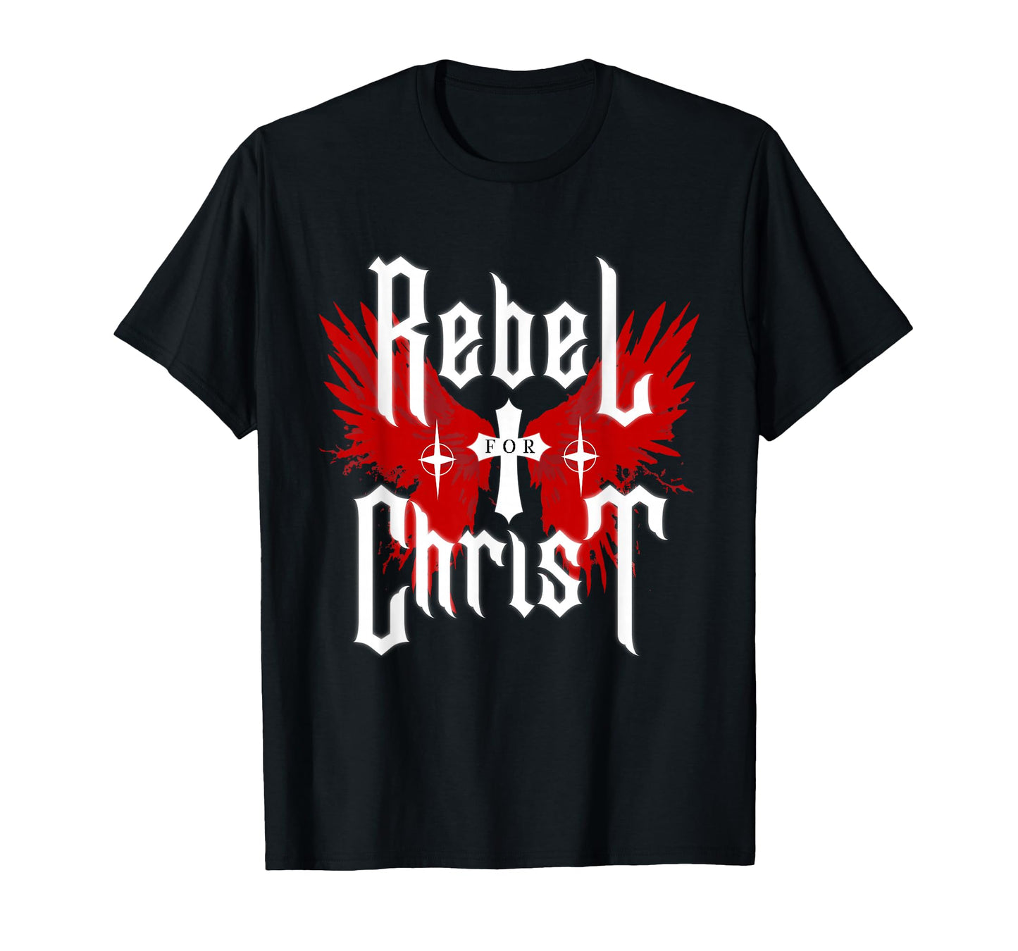 Rebel for Christ Jesus Cross Gothic Y2K Streetwear Punk T-Shirt