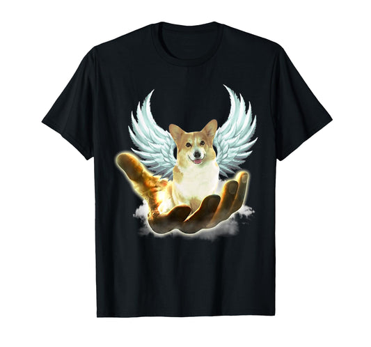 Angel Corgi Golden Hand Heaven Wings God T-Shirt