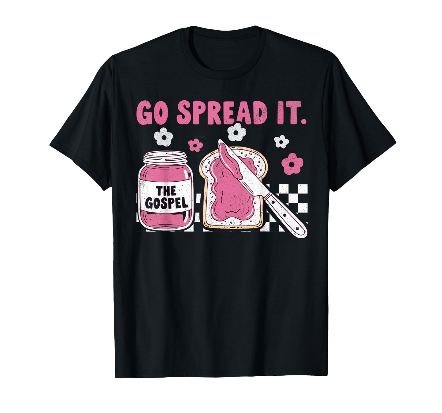 Go Spread It The Gospel Retro Funny Jar Floral Christian T-Shirt