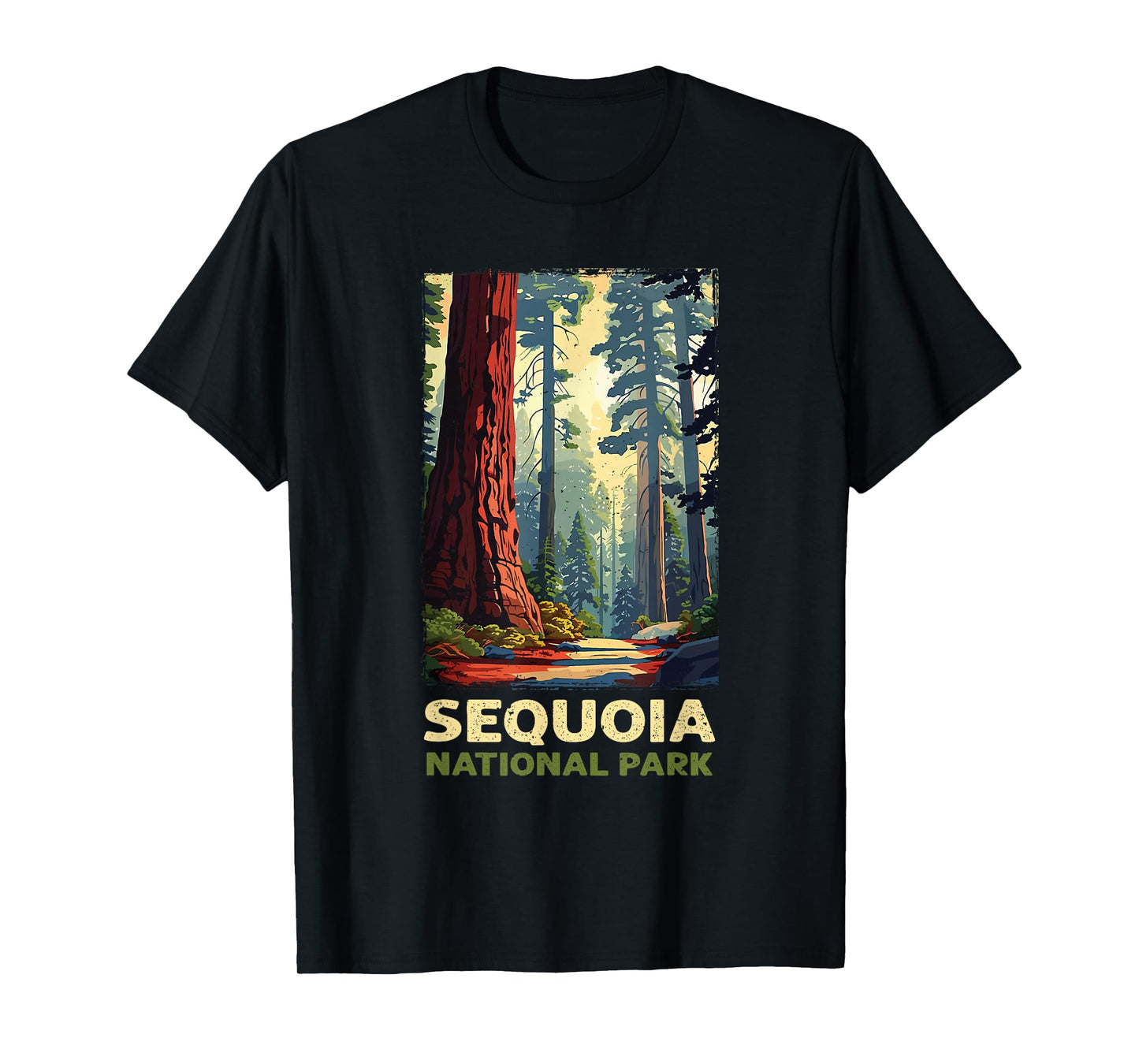 Retro Vintage Sequoia National Park for kids Hiking Camping T-Shirt