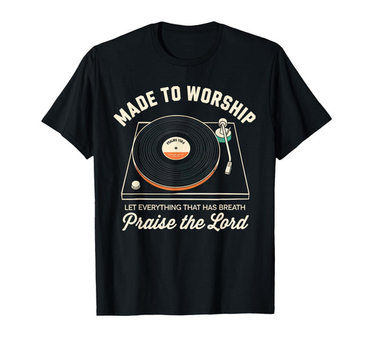 Worship Tshirt Christian Music Retro Cassette Psalms 150:6 T-Shirt