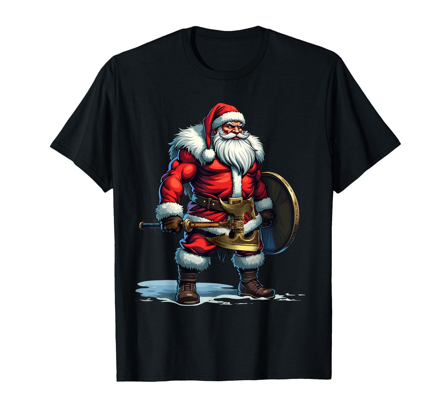 Bad Santa Claus Viking Berserker Look Christmas T-Shirt