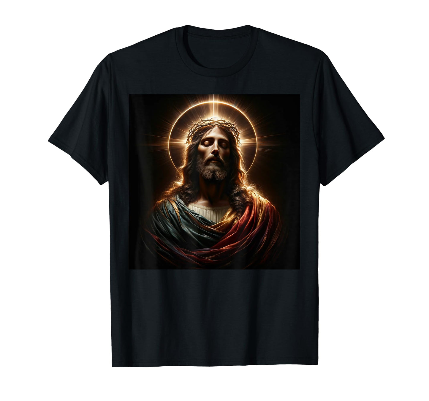 Jesus Christ Divine Crown of Thorns Christian Art T-Shirt
