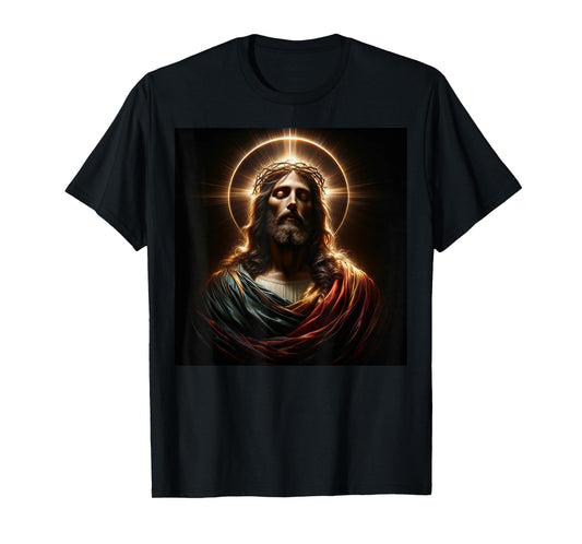 Jesus Christ Divine Crown of Thorns Christian Art T-Shirt