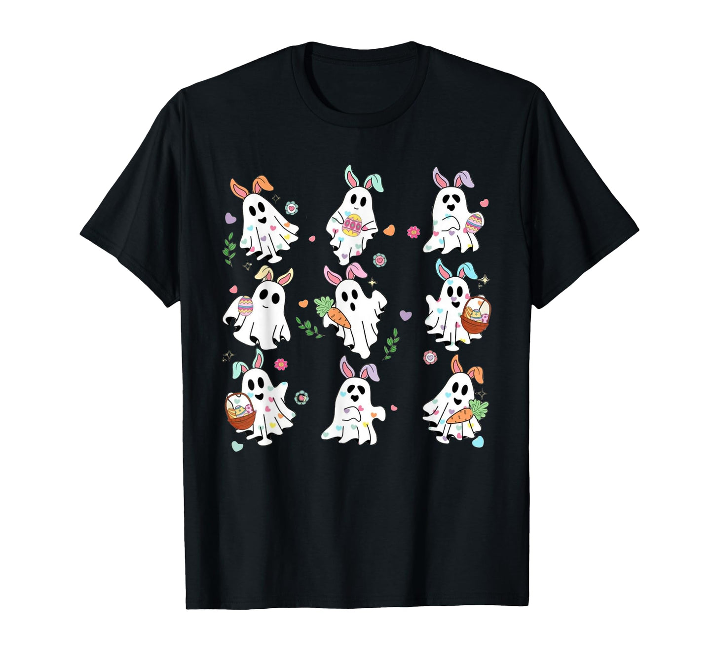 Easter Bunny Ghost Easter Tee Floral Ghostie T-Shirt