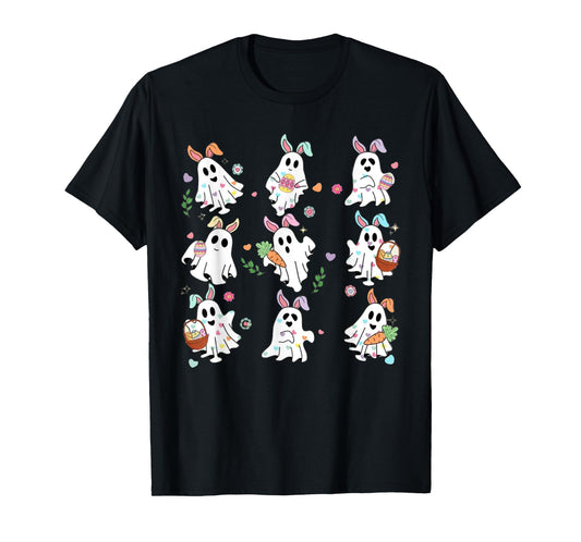 Easter Bunny Ghost Easter Tee Floral Ghostie T-Shirt