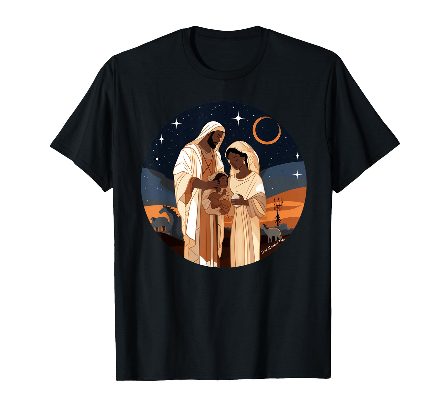 Jesus Is The Reason For The Season Afro Black Nativity Scene T-Shirt