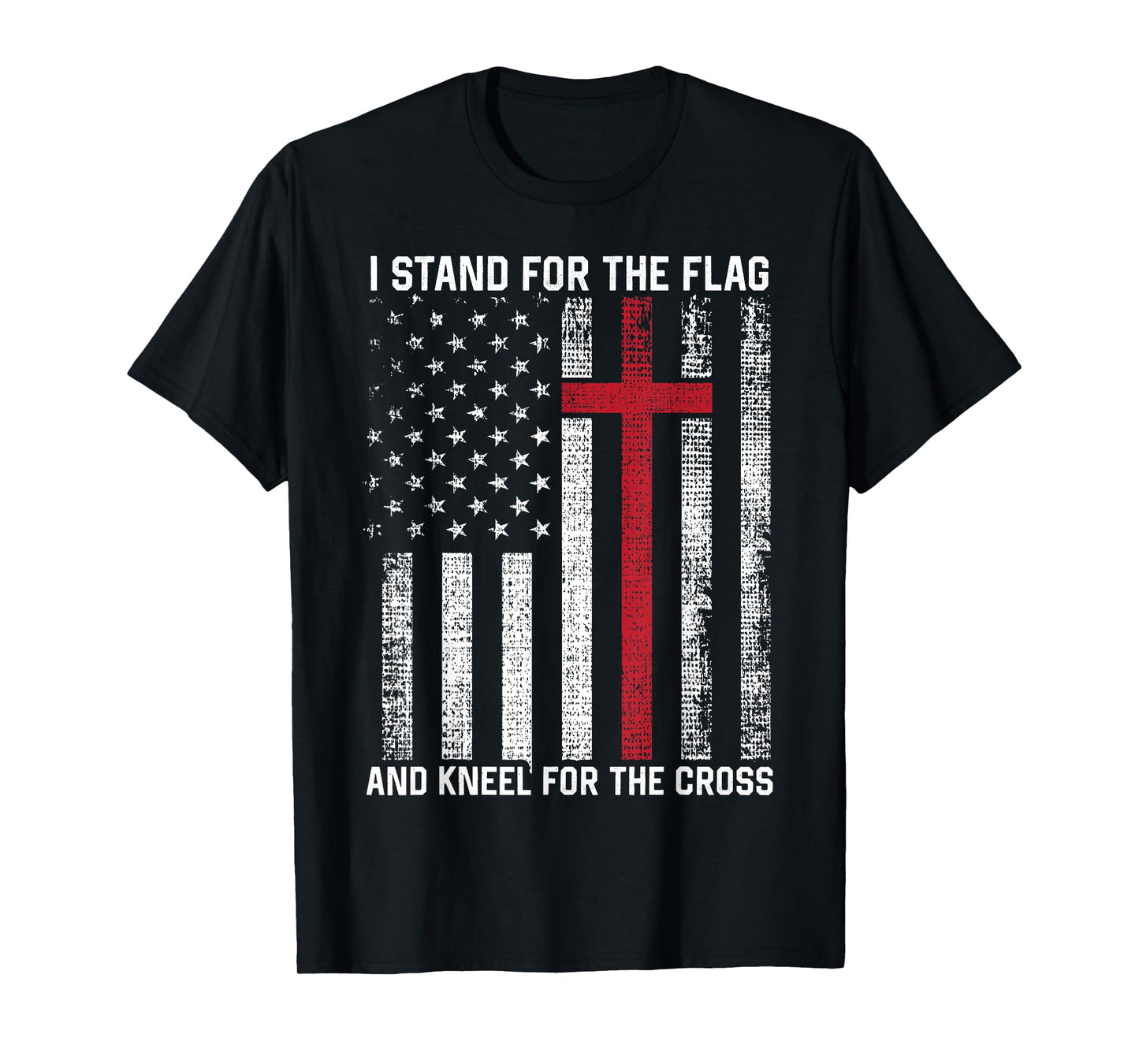 I Stand for the Flag and Kneel for the Cross USA Christian T-Shirt
