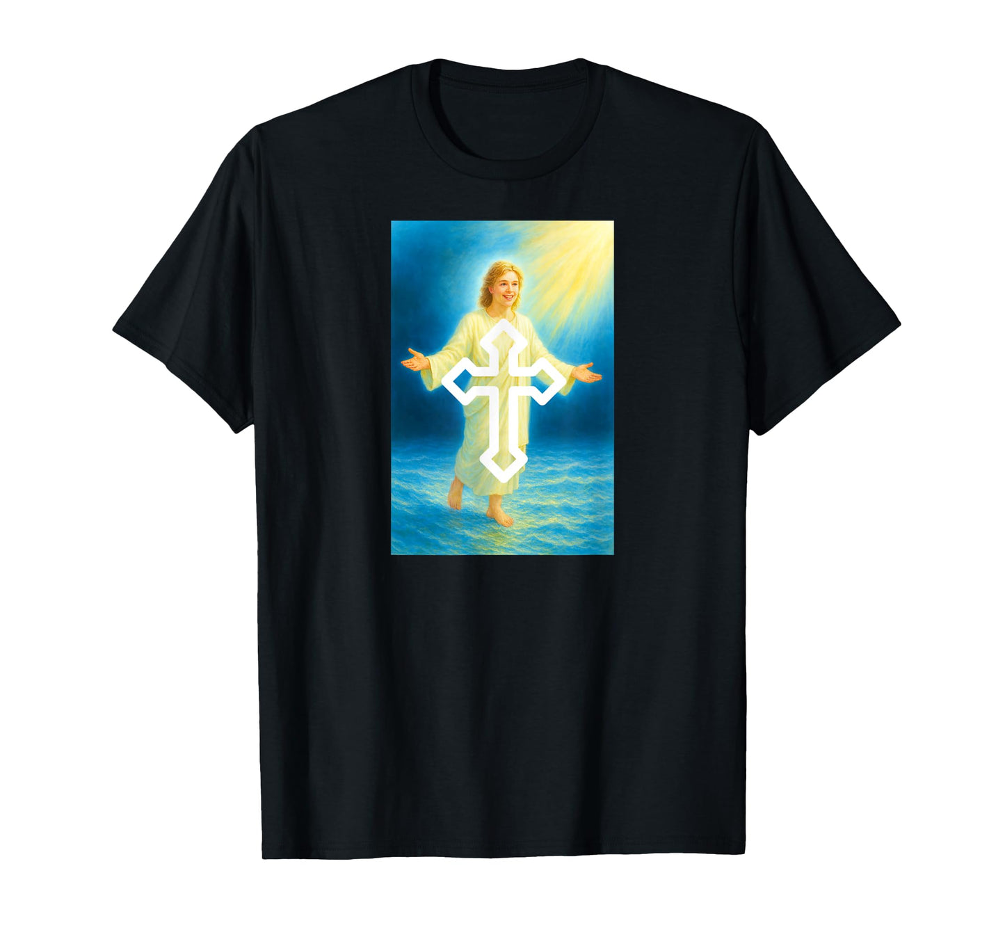 Young Jesus Cross Art | Christian Faith Spiritual Symbol T-Shirt
