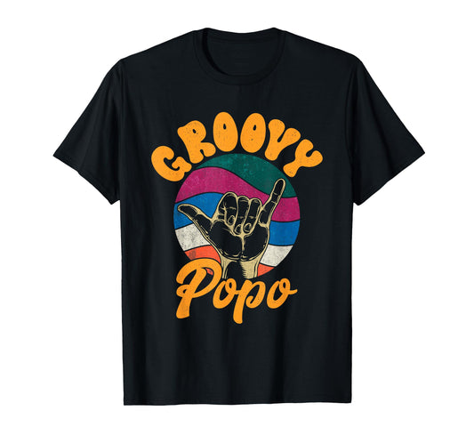 Vintage Father's Day Dad Grandpa Retro Groovy Popo Men T-Shirt