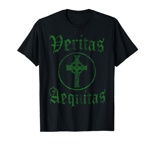 Veritas Aequitas Celtic Truth Justice prayer St Patricks Day T-Shirt