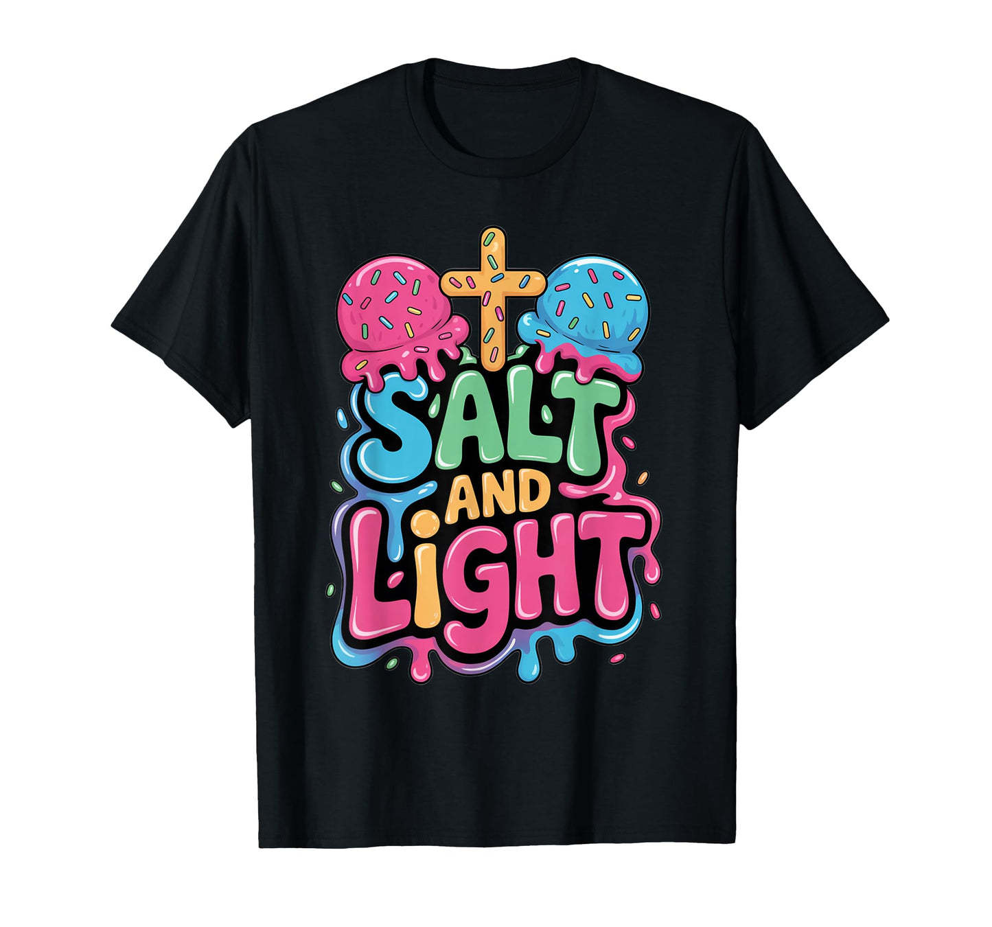 Salt and Light Ice Cream Drip Kids Jesus Christian Boys T-Shirt
