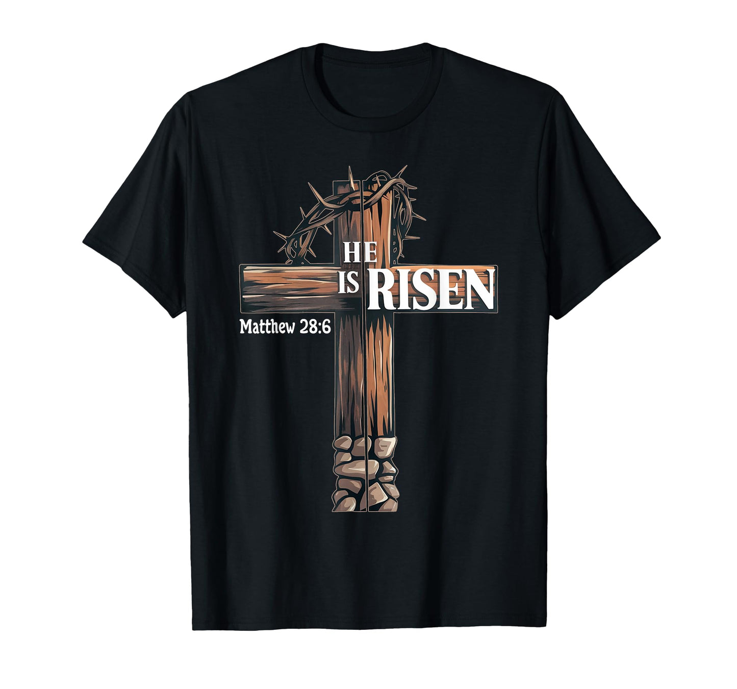 Easter Cross He Is Risen Jesus Christian Men Women Kid Youth T-Shirt