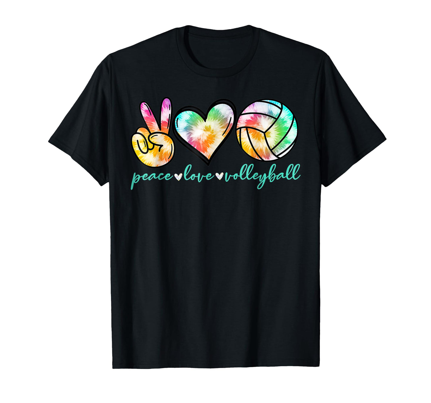 Peace Love Volleyball Player Tie Dye Style Women Teen Girls T-Shirt