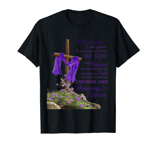 Christian Cross Amazing Purple Grace Love For Men Women T-Shirt