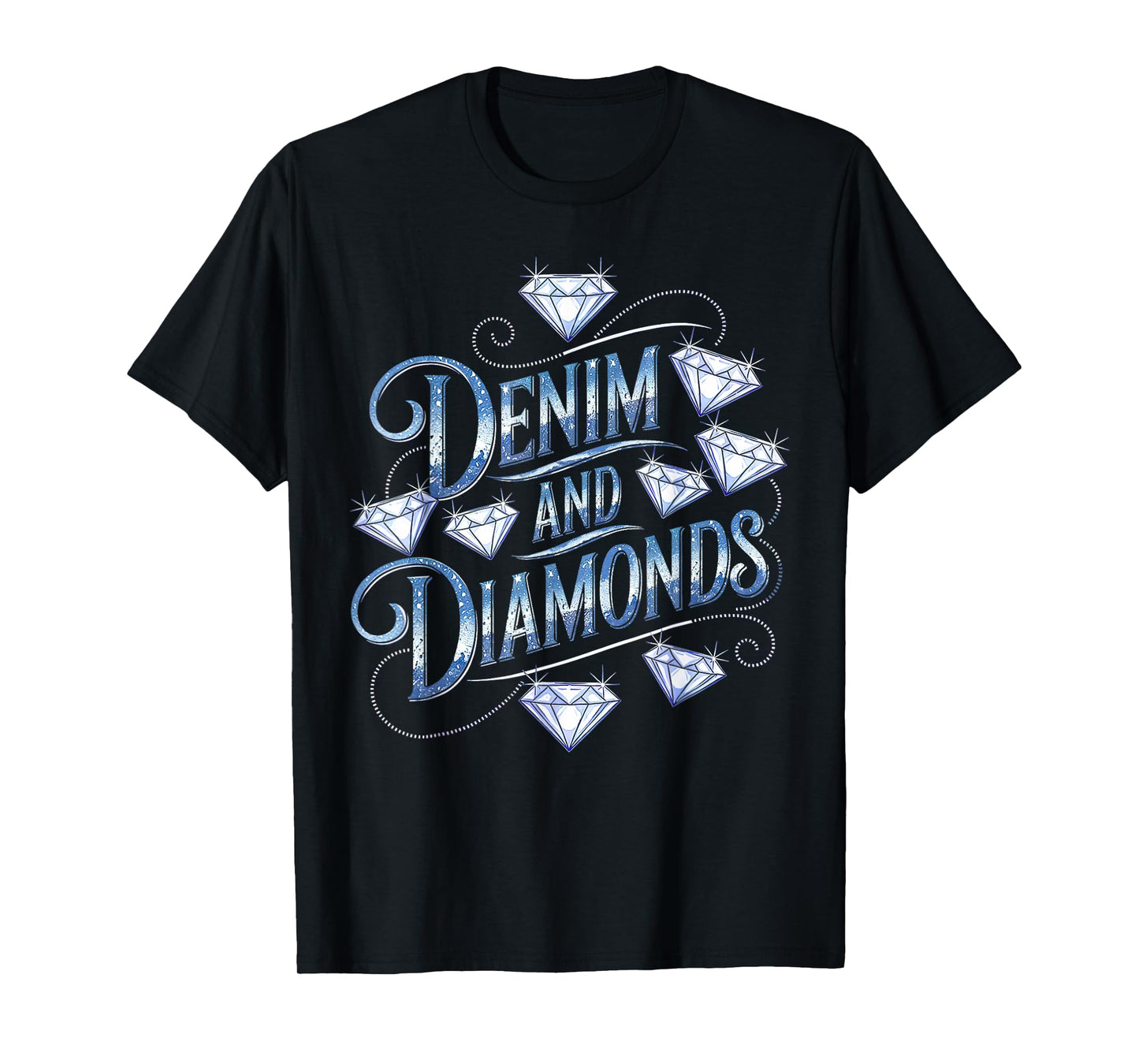 Denim and Diamonds Country Western Bachelorette Party Girl T-Shirt