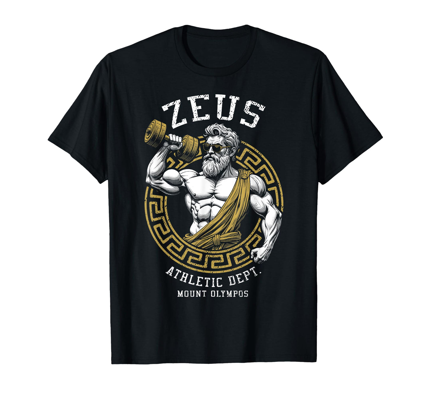 Zeus Gym Athletic Department Funny Greek God Workout Muscle T-Shirt