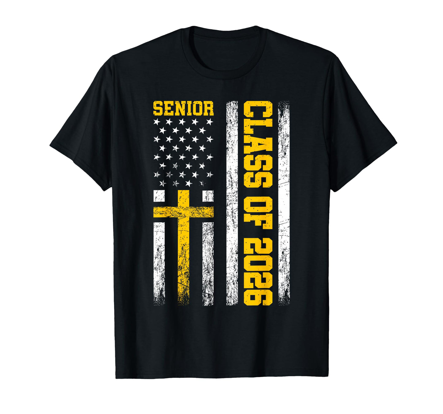 Senior Class of 2026 USA Flag Cross Christian Senior 2026 T-Shirt