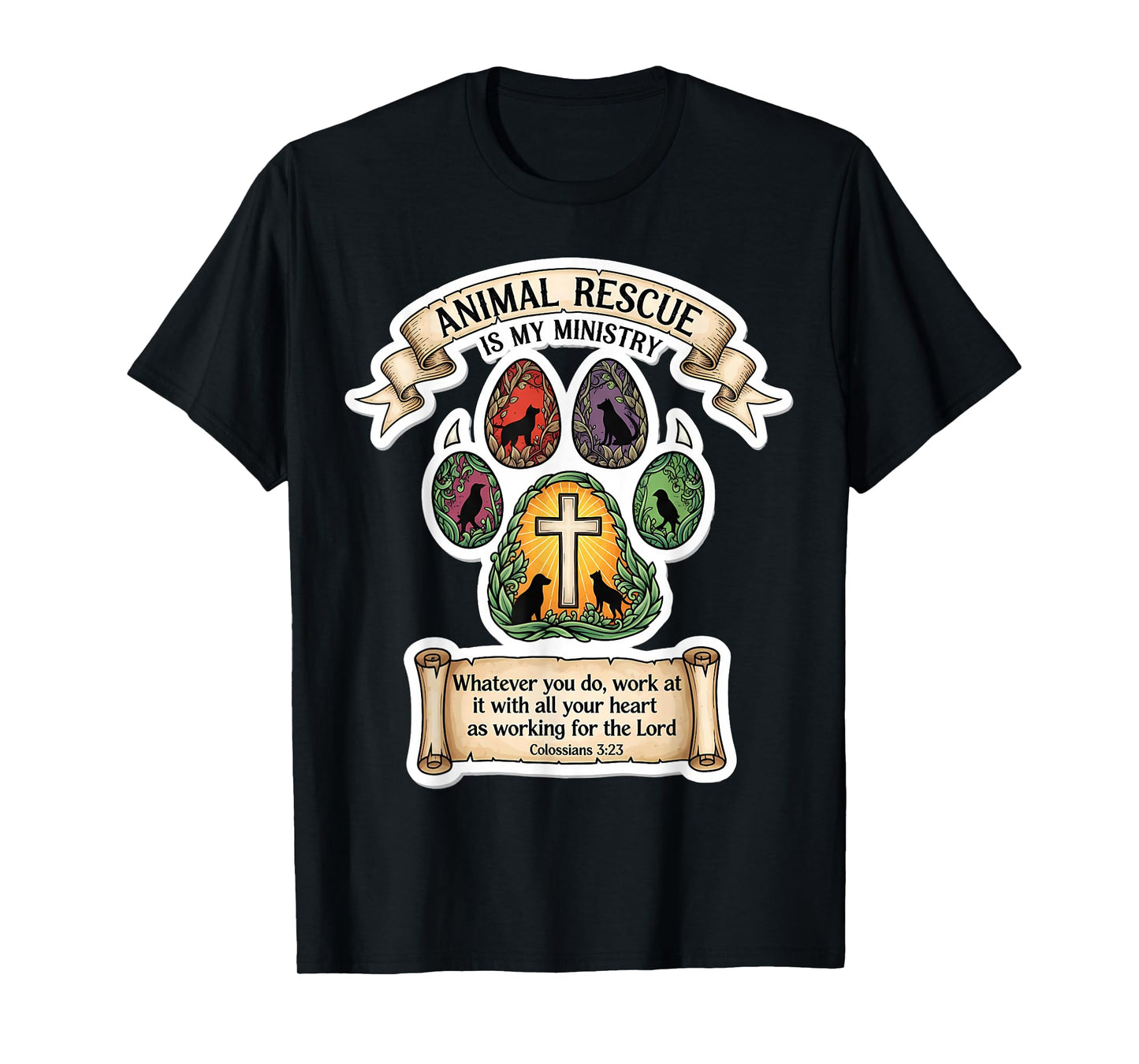 Christian Animal Rescue is My Ministry Officer Volunteer God T-Shirt