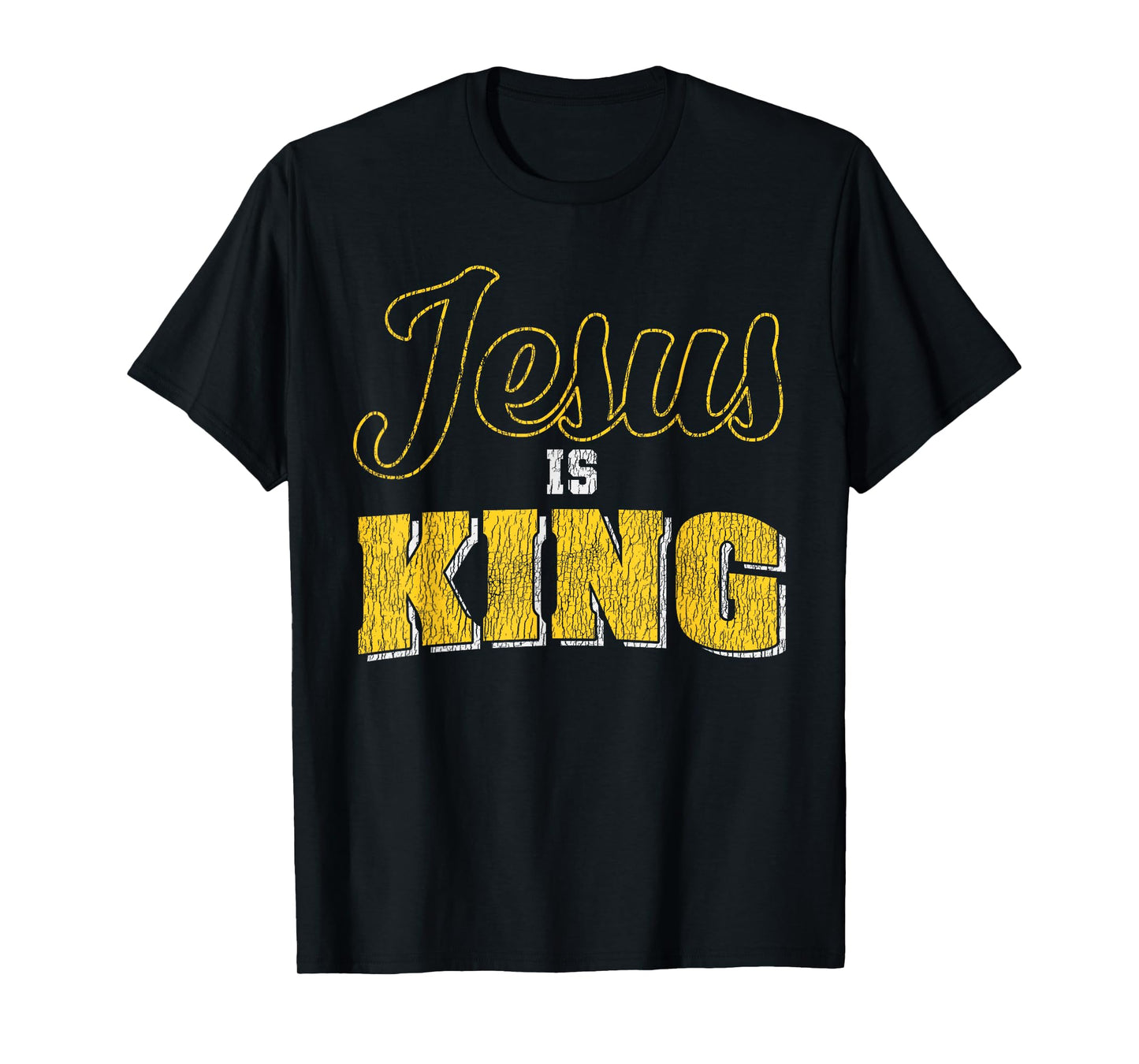 Vintage Jesus Is King Bible Quote Faith Religious Christian T-Shirt