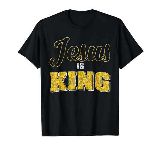 Vintage Jesus Is King Bible Quote Faith Religious Christian T-Shirt