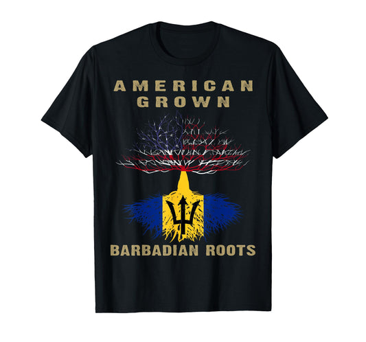 Barbados Bajan Barbadian Heritage Proud Half Barbadian Flag T-Shirt