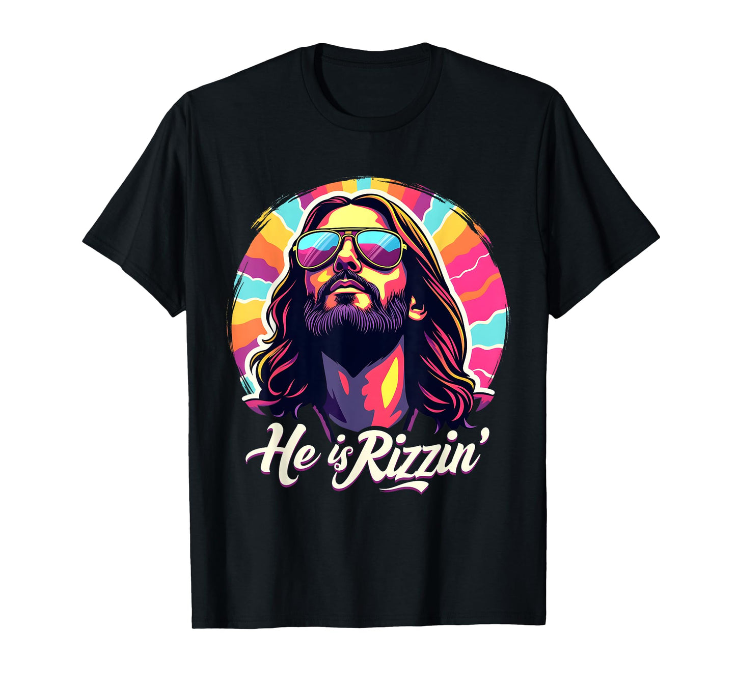 Retro Vintage Jesus Christian He Is Rizzin' Jesus Is Rizzen T-Shirt