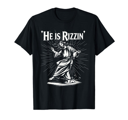Funny Breaking Cool Rizz Vibe He is Rizzin Jesus Dancing T-Shirt